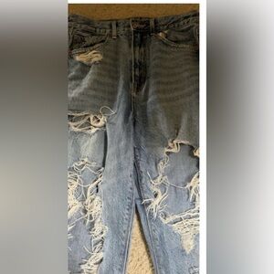 american eagle mom jeans ripped high waisted